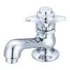 Central Brass 1.5 GPM Single Handle Self-Close Deck Mounted Bathroom Faucet with Grip Handle