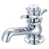 Central Brass Single Handle Self-Close Deck Mounted Bathroom Faucet with Grip Handle