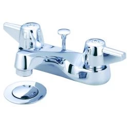 Central Brass 1.2 GPM Double Handle Bathroom Faucet with Lever Handles and Pop-Up Drain Assembly