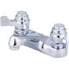 Central Brass 1.2 GPM Self-Close Double Handle Bathroom Faucet with Vandal Resistant Lever Handles