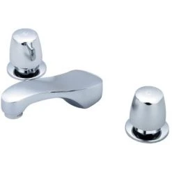 Central Brass 0.5 GPM Double Handle Widespread Slow-Close Bathroom Faucet