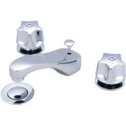 Central Brass 1.2 GPM Double Handle Widespread Bathroom Faucet with Pop-Up Drain Assembly