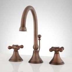 Signature Hardware Melanie 1.2 GPM Widespread Bathroom Faucet with Large Metal Cross Handles and Pop-up Drain Assembly