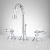 Signature Hardware Melanie 1.2 GPM Widespread Bathroom Faucet with Small Metal Lever Handles and Pop-up Drain Assembly