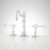 Signature Hardware Vintage Widespread Bathroom Faucet with Lever Handles and Pop-Up Drain Assembly