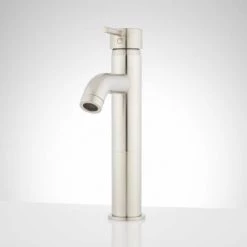 Signature Hardware Rotunda Curved Spout Single Hole Vessel Bathroom Faucet with Pop-Up Drain Assembly