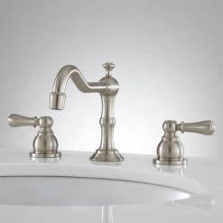Signature Hardware Stella Widespread Bathroom Faucet with Pop-Up Drain Assembly