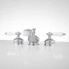 Signature Hardware Shannon Widespread Bathroom Faucet with Porcelain Lever Handles and Pop-Up Drain Assembly
