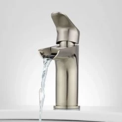 Signature Hardware Pagosa Single Hole Waterfall Bathroom Faucet with Pop-Up Drain Assembly