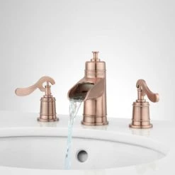 Signature Hardware Melton Widespread Waterfall Bathroom Faucet with Pop-Up Drain Assembly