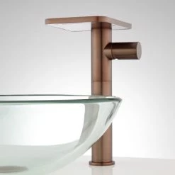 Signature Hardware Knox Waterfall Vessel Faucet with Drain - Overflow