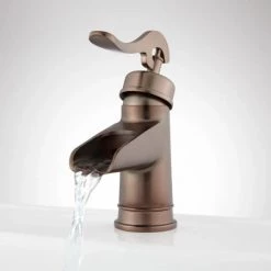 Signature Hardware Melton Single Hole Waterfall Bathroom Faucet with Drain Assembly