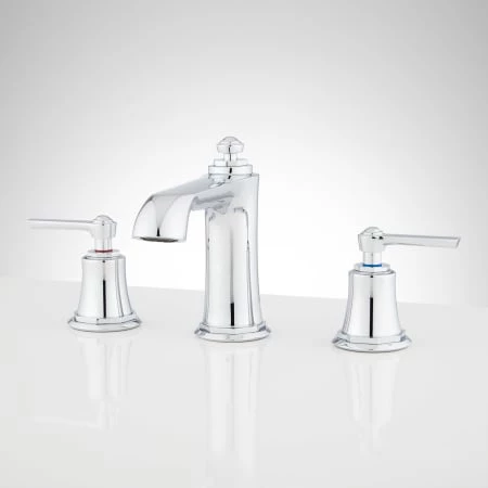 Signature Hardware Cooper 1.2 GPM Widespread Bathroom Faucet with Pop-Up Drain Assembly 1 Signature Hardware Cooper 1.2 GPM Widespread Bathroom Faucet with Pop-Up Drain Assembly