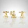 Signature Hardware New York 1.2 GPM Widespread Bathroom Faucet with Large Metal Cross Handles and Pop-up Drain Assembly