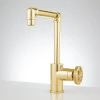 Signature Hardware Edison Single Hole Bathroom Faucet with Wheel Handle and Pop-Up Drain Assembly