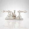 Signature Hardware Teapot Centerset Bathroom Faucet with Metal Lever Handles and Pop-Up Drain Assembly