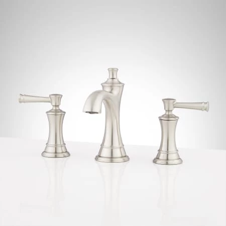 Signature Hardware Beasley 1.2 GPM Widespread Bathroom Faucet with Pop-Up Drain Assembly 1 Signature Hardware Beasley 1.2 GPM Widespread Bathroom Faucet with Pop-Up Drain Assembly