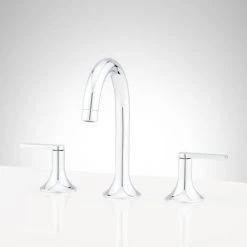 Signature Hardware Lentz 1.2 GPM Widespread Bathroom Faucet with Lever Handles and Pop-Up Drain Assembly with Overflow