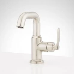 Signature Hardware Gunther 1.2 GPM Single Hole Bathroom Faucet with Lever Handle and Pop-Up Drain Assembly