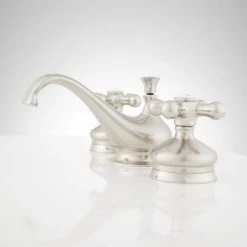 Signature Hardware Shannon Widespread Bathroom Faucet with Metal Cross Handles and Pop-Up Drain Assembly -Central Brass store signature hardware 900900 side view 8