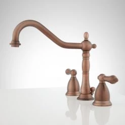 Signature Hardware Victorian Widespread Bathroom Faucet with Metal Lever Handles and Pop-Up Drain Assembly -Central Brass store signature hardware 903778 alternate view 44