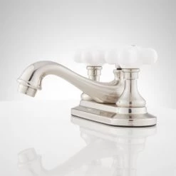 Signature Hardware Teapot Centerset Bathroom Faucet with Porcelain Cross Handles and Pop-Up Drain Assembly 10 Signature Hardware Teapot Centerset Bathroom Faucet with Porcelain Cross Handles and Pop-Up Drain Assembly -Central Brass store signature hardware 904213 alternate view 46