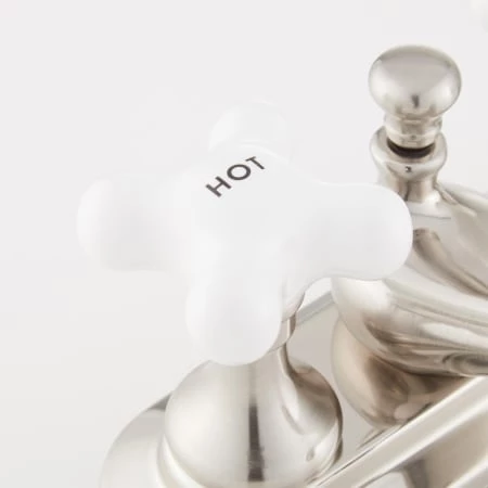 Signature Hardware Teapot Centerset Bathroom Faucet with Porcelain Cross Handles and Pop-Up Drain Assembly 6 Signature Hardware Teapot Centerset Bathroom Faucet with Porcelain Cross Handles and Pop-Up Drain Assembly - Image 6