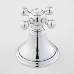 Signature Hardware Melanie 1.2 GPM Widespread Bathroom Faucet with Small Metal Cross Handles and Pop-up Drain Assembly 10 Signature Hardware Melanie 1.2 GPM Widespread Bathroom Faucet with Small Metal Cross Handles and Pop-up Drain Assembly -Central Brass store signature hardware 910139 handle close up view 369