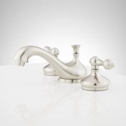 Signature Hardware Teapot Widespread Bathroom Faucet with Metal Lever Handles and Pop-Up Drain Assembly -Central Brass store signature hardware 918922 alternate view 127