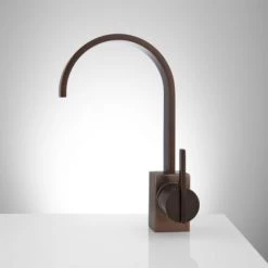 Signature Hardware Ultra 1.2 GPM Single Hole Bathroom Faucet with Drain Assembly - Set of 2 -Central Brass store signature hardware 920348 2 side view 277