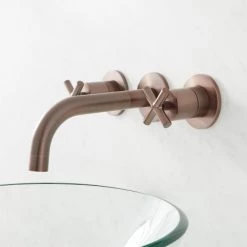Signature Hardware Exira Wall Mounted Bathroom Faucet With Cross Handles - Less Drain 7 Signature Hardware Exira Wall Mounted Bathroom Faucet With Cross Handles - Less Drain -Central Brass store signature hardware 922085 alternate view 163