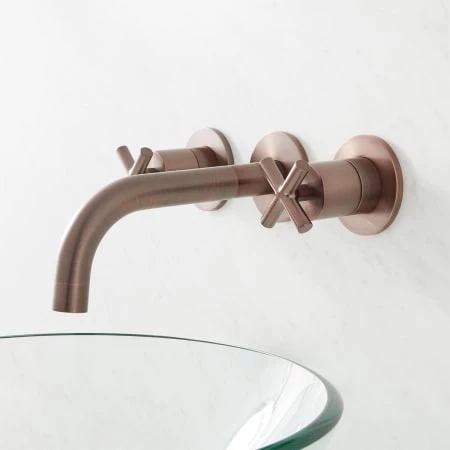Signature Hardware Exira Wall Mounted Bathroom Faucet With Cross Handles - Less Drain 3 Signature Hardware Exira Wall Mounted Bathroom Faucet With Cross Handles - Less Drain - Image 3