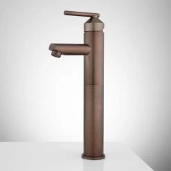 Signature Hardware Elvan Vessel Bathroom Faucet with Drain Assembly - Set of 2 -Central Brass store signature hardware 924589 2 side view 228