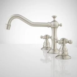Signature Hardware Barbour 1.2 GPM Widespread Bathroom Faucet with Pop-up Drain Assembly -Central Brass store signature hardware 927248 side view 232