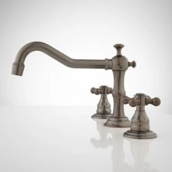 Signature Hardware Barbour 1.2 GPM Widespread Bathroom Faucet with Pop-up Drain Assembly -Central Brass store signature hardware 927248 side view 233