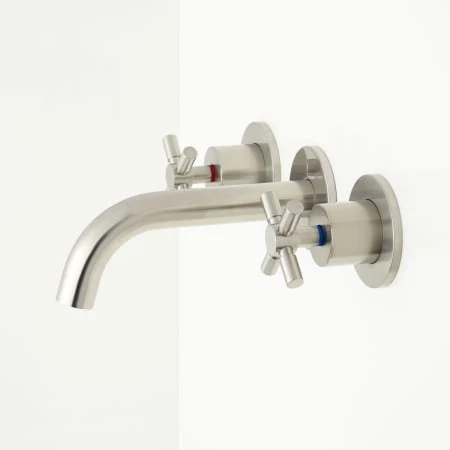 Signature Hardware Rotunda Wall Mounted Bathroom Faucet with Cross Handles 2 Signature Hardware Rotunda Wall Mounted Bathroom Faucet with Cross Handles - Image 2