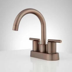 Signature Hardware Lindo 1.2 GPM Centerset Bathroom Faucet with Pop-Up Drain Assembly -Central Brass store signature hardware 932617 oil rubbed bronze side 102