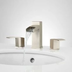 Signature Hardware Morata 1.2 GPM Widespread Bathroom Faucet with Pop-up Drain Assembly -Central Brass store signature hardware 932621 application shot 257