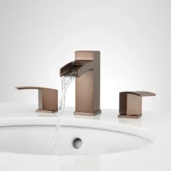 Signature Hardware Morata 1.2 GPM Widespread Bathroom Faucet with Pop-up Drain Assembly -Central Brass store signature hardware 932621 application shot 259