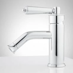 Signature Hardware Napier Single Hole Bathroom Faucet with Drain Assembly - Set of 2 -Central Brass store signature hardware 934822 2 side view 244