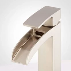 Signature Hardware Stevens Single Hole Waterfall Bathroom Faucet with Pop-Up Drain Assembly -Central Brass store signature hardware 937002 alternate view 377