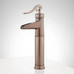 Signature Hardware Melton Single Hole Waterfall Bathroom Faucet with Drain Assembly -Central Brass store signature hardware 938542 alternate image 317