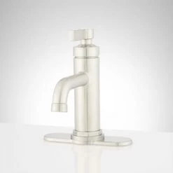 Signature Hardware Greyfield 1.2 GPM Single Hole Bathroom Faucet with Metal Lever Handle and Pop-Up Drain Assembly 11 Signature Hardware Greyfield 1.2 GPM Single Hole Bathroom Faucet with Metal Lever Handle and Pop-Up Drain Assembly -Central Brass store signature hardware 948574 alternate image 215