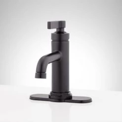 Signature Hardware Greyfield 1.2 GPM Single Hole Bathroom Faucet with Metal Lever Handle and Pop-Up Drain Assembly 9 Signature Hardware Greyfield 1.2 GPM Single Hole Bathroom Faucet with Metal Lever Handle and Pop-Up Drain Assembly -Central Brass store signature hardware 948574 alternate image 56