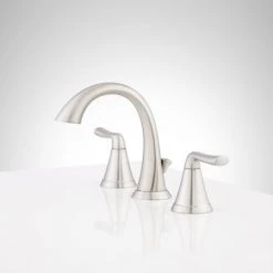 Signature Hardware Provincetown 1.2 GPM Widespread Bathroom Faucet with Metal Lever Handles and Pop-Up Drain Assembly -Central Brass store signature hardware 948596 alternate image 245