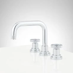 Signature Hardware Hendrix 1.2 GPM Widespread Bathroom Faucet with Zinc Wheel Handles and Pop-Up Drain Assembly -Central Brass store signature hardware 950464 alternate image 23