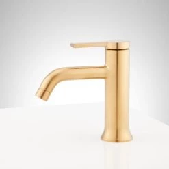 Signature Hardware Lentz 1.2 GPM Single Hole Bathroom Faucet with Lever Handle and Pop-Up Drain Assembly with Overflow -Central Brass store signature hardware 951344 alternate image 84