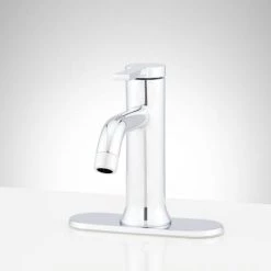 Signature Hardware Lentz 1.2 GPM Single Hole Bathroom Faucet with Lever Handle and Pop-Up Drain Assembly with Overflow - Includes Escutcheon -Central Brass store signature hardware 951345 alternate image 85