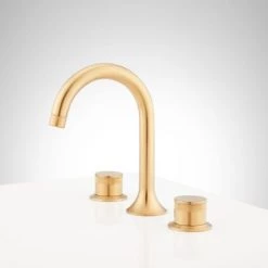 Signature Hardware Lentz 1.2 GPM Widespread Bathroom Faucet with Knob Handles and Pop-Up Drain Assembly with Overflow -Central Brass store signature hardware 951347 alternate image 26