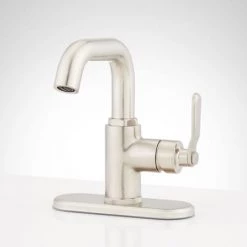 Signature Hardware Gunther 1.2 GPM Single Hole Bathroom Faucet with Lever Handle and Pop-Up Drain Assembly -Central Brass store signature hardware 953078 alternate view 30